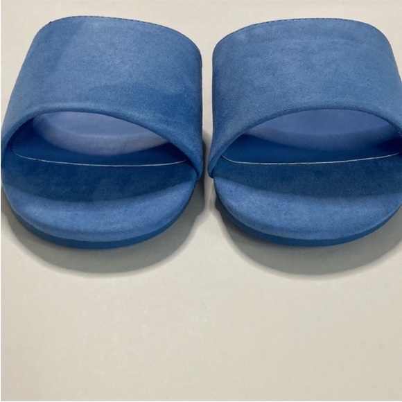 J. Crew Microsuede Single Strap Slide Sandals in Bright Peri - Picture 5 of 8